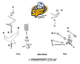 SuperPro - Rear Toe Control Arm - Inner Bush Kit - MR-S ZZW30 - SPF2395K - fitting diagram